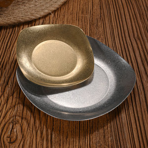 Plat carré rétro en acier inoxydable 304 pour condiments, idéal pour restaurants, barbecues, kimchi, snacks et plats froids - Product Image 1