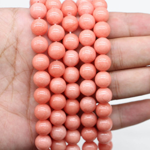 Natural Stone Loose Round Beads Color B Orange <b>Red</b> For DIY <b>Bracelets</b> Yiwu Origin ST0085 - Product Image 3