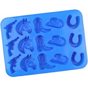 Moule <span class=keywords><strong>en</strong></span> silicone <span class=keywords><strong>chocolat</strong></span> Cowboy 15 cavités, thème moto western, outils de pâtisserie écologiques - Product Image 2