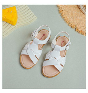 Sandales tissées solides pour filles, nouvelle conception, semelle en caoutchouc Flite pour enfants - Product Image 4