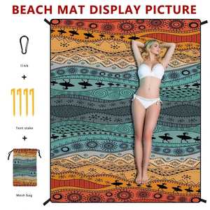 <b>Large</b> Sand Proof and Waterproof Customized Logo Design Beach <b>Mats</b> and Blankets with Storage Bags for Outdoor Beach Picnics - Product Image 2