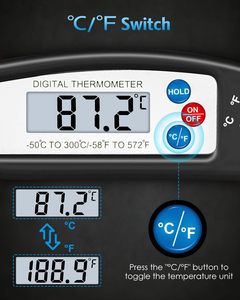 Wholesale <b>Foldable</b> Plastic LCD Display Digital Electronic Portable <b>BBQ</b> Meat Grill Thermometer for Cooking - Product Image 2