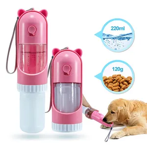 2 in1 Портативный Собака бутылка для воды диспенсер выдвижной герметичность собачий бутылка для воды с питьевой и подавая функция