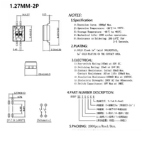SMD SMT Schiebeschalter 1P 2P 3P 4P 5P 6P 8P 10P 1,27mm Positionierung DIP Schwarz Pitch-Kippschalter Schwarzer Schnappschalter