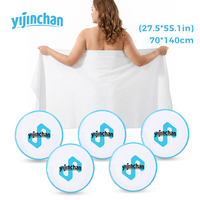 Toalla de Baño Comprimida Desechable, Gruesa de 80GSM, Viscosa Sin Pelusa de 70x140cm, Envuelta Individualmente, Portátil para Hotel y Spa