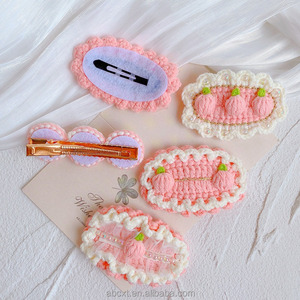Mignon <span class=keywords><strong>rose</strong></span> cerise Crochet épingle à cheveux créative pour Halloween noël remise des diplômes saint valentin fête des mères nouvel an fête des pères - Product Image 2
