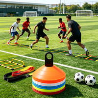 Disques de marquage d'entraînement avec support de rangement, marqueurs d'espace colorés pour exercices d'agilité au football, vente en gros de matériel sportif