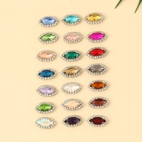 Promotion : Strass en verre blanc K Base, forme œil de cheval, soudés, faits main, écologiques, à dos plat, à coudre, pour accessoires de bijouterie