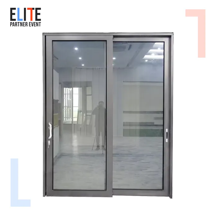 Minimalist डिजाइन भारी शुल्क स्लाइडिंग दरवाजा घर Exterio आँगन एल्यूमीनियम दरवाजा सुंदर बालकनी कांच के दरवाजे फिसलने