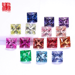 Zafiros Cultivados en Laboratorio, Corte Princesa Cuadrado, Multicolor, Gemas Sueltas para Joyería, Precio de Fábrica al por Mayor, con Certificado AGL - Product Image 2