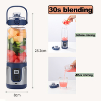 Nieuwe Design Dubbele Bladen 750 ML Huishoudelijke Draagbare Blender Huishoudelijke Fruitmixer USB Mini Blender voor Cadeaus