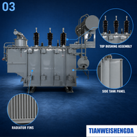 Transformateur de distribution triphasé entièrement scellé immergé dans l'huile 50-2500 kVA sans conservateur pour système de réseau électrique urbain