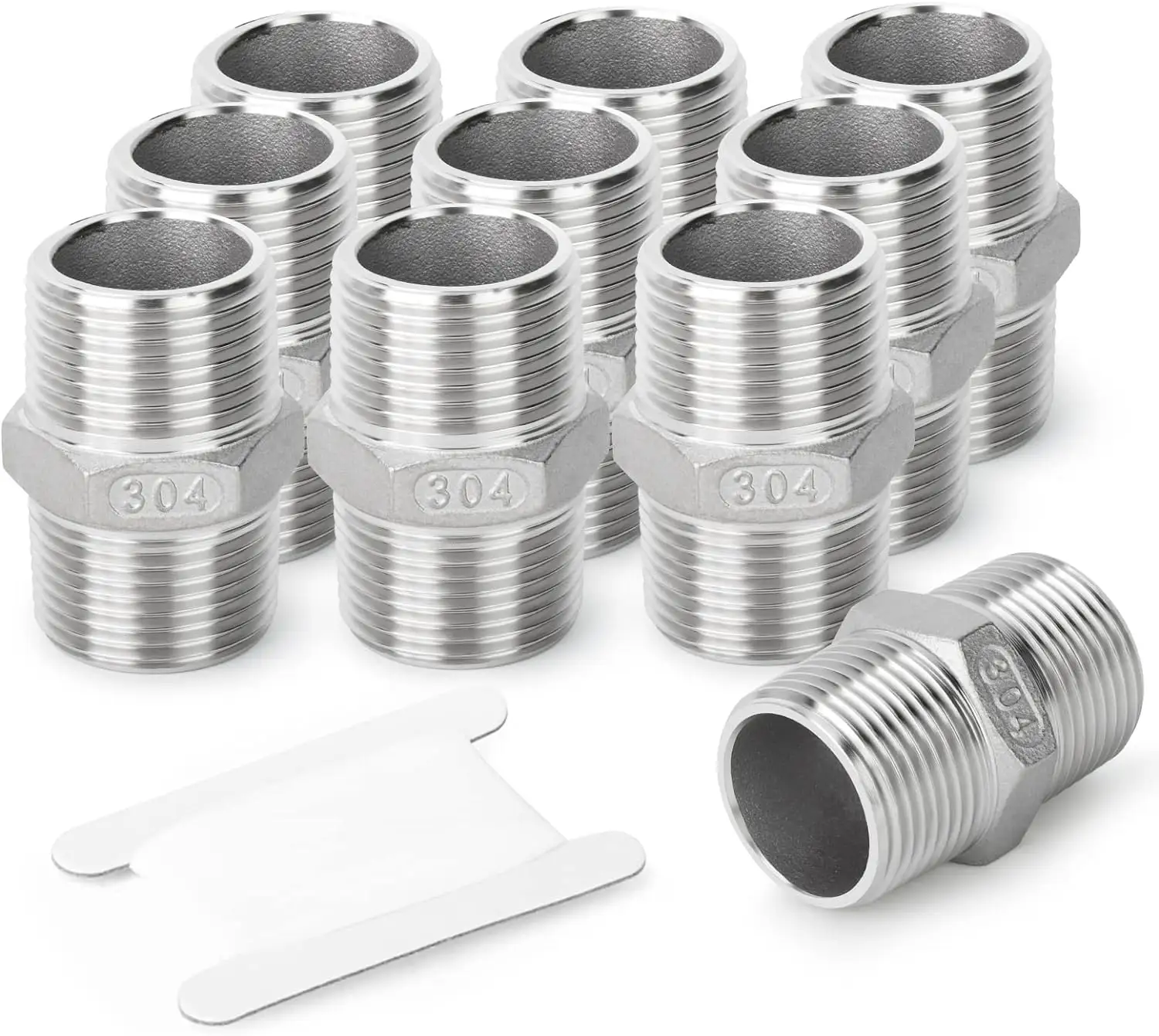 Cast 304 Stainless Steel Hex Nipple  Pipe Fitting Male xMale