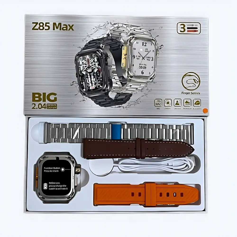 Z85マックスメンズスマートウォッチ大型バッテリー460mAhNFCIP68防水Bluetoothコールアウトドアスポーツフィットネストラッカースマートウォッチ