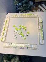 Nouvelle règle de tri de tuiles de mahjong à motif coquille, 5 mm, en acrylique, support poussoir pour cartes et jeux de société, 1 ensemble de 4 pièces, boîte en papier kraft