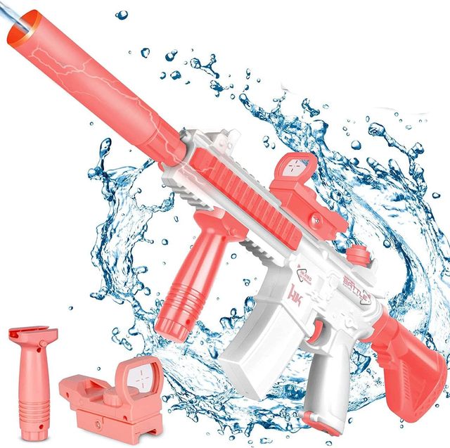 WANNA MAGIC Kids Plastic DIY Assembly M416 B/O Automatic Water Blaster Lithium Battery-Summer Outdoor High Pressure Electric Gun