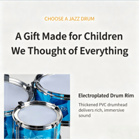 5-piece Large High-quality Best-selling Kids' Simulation Metal Musical Instrument Children's Jazz Drum Set Toy