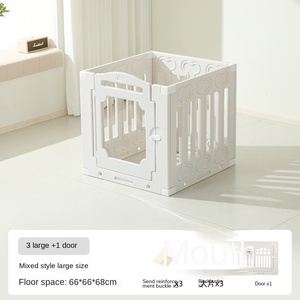 Katı desen akrilik ekleme köpek çit ücretsiz DIY kapalı kulübesi ile evcil hayvan kafesi küçük orta köpekler için kediler için Metal örgü malzeme - Product Image 6