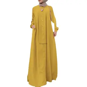 2023 मुस्लिम कपड़े प्लस आकार महिलाओं के वसंत गर्मियों कार्डिगन लंबे कपड़े ठोस रंग Abaya