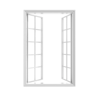 Version améliorée, design moderne, fenêtre à battant en aluminium à cadre fin et étroit, style simple, ouverture à bascule avec moustiquaire pour usage domestique