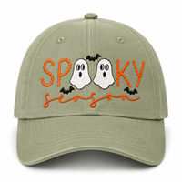 Gorra de Béisbol Bordada de Halloween, Diseño Personalizado de Murciélago Fantasma de la Temporada SPOOKY, Gorra de Algodón Estilo Dad Hat, Gorra Trucker