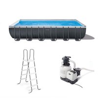Intex — grande piscine gonflable en plastique, cadre métallique, bassin au-dessus du sol, pour les jardins, 26364