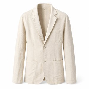 Blazer da <span class=keywords><strong>uomo</strong></span> retrò in cotone e <span class=keywords><strong>lino</strong></span>, <span class=keywords><strong>giacca</strong></span> elegante per matrimoni e feste in spiaggia - Product Image 1