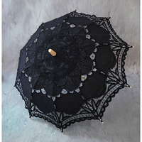 Mini parapluie droit rétro vintage en dentelle de pongé brodé, manuel, pour cadeaux de mariage, décoration de fête, impression personnalisée, pour adultes
