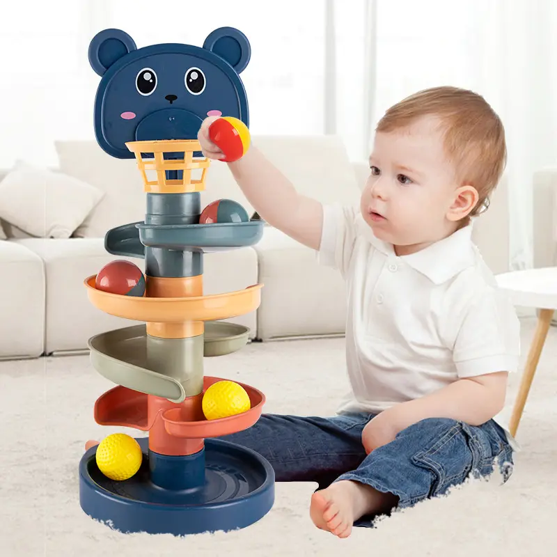 2024 Hotsale bébé jouets roulement boule Pile tour début jouet éducatif pour bébé rotation piste éducatif enfants cadeau empilable jouet