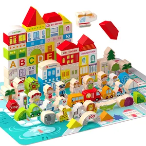 Wholesale price 120 Sunshine city building blocks parent-child interactive educational toys