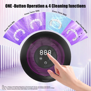 Denture Cleaner Device White Plastic <b>Ultrasonic</b> <b>Cleaning</b> <b>Machine</b> for Dentures Care - Product Image 4