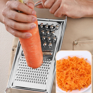 Râpe plate multifonctionnelle en acier inoxydable 3 en 1 Râpe polyvalente <span class=keywords><strong>pour</strong></span> râper le fromage, les légumes, le chocolat Râpe de cuisine - Product Image 6