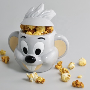 Custom Plastic Popcorn Pop Corn Emmer Filmbioscoop Stripfiguur Theater Snack Cup Houder Popcorn Container Emmer Met Deksel