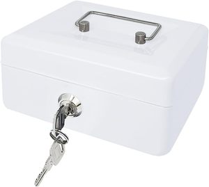 Tirelire en métal 6 "en acier <span class=keywords><strong>Cash</strong></span> Safe Box Petty <span class=keywords><strong>Cash</strong></span> Deposit Tin avec serrure 2 clés pour la sécurité - Product Image 1