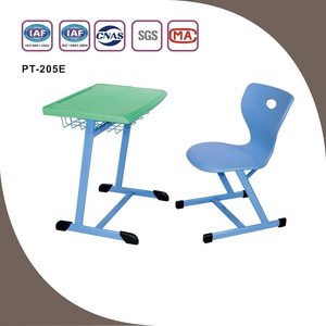 Modern Steel Plastic Plywood MDF Fixed Single School Student <b>Desk</b> Chair Customized Colors Commercial Use Aoyasi PT-205E PT-205E - Product Image 5