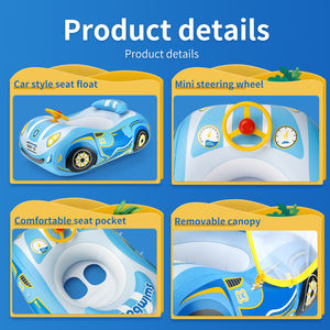 Swimbobo - Asiento Inflable para Niños con Forma de Auto, Flotador para <span class=keywords><strong>Piscina</strong></span> con Volante y Toldo - Product Image 6