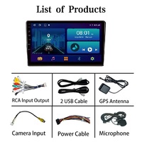 Autoradio universel avec écran IPS 9 pouces, processeur 4 cœurs, GPS Android, amplificateur, Carplay, Android Auto, lecteur DVD de voiture