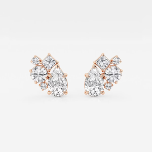 Elegantes Pendientes de Diamantes con Mosaico de Cinco Piedras de 3 Quilates con Brillo Intenso, Joyería de Lujo Ética para Mujer, para Uso Diario y Ocasiones Especiales - Product Image 1