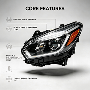 Conjunto de Faro Delantero Izquierdo, Lámpara Delantera para Automóvil, Piezas de Iluminación para <span class=keywords><strong>Honda</strong></span> 33150-TJA-H02 - Product Image 2