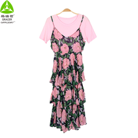 Robes d'été pour femmes Gracer en polyester/coton mélangé, tailles variées, modèle A02-1, prix de liquidation d'usine minimum