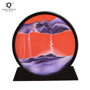 Manufacturers direct quicksand hourglass household creative glass 3D stereoscopic drawing office living room tabletop decoration