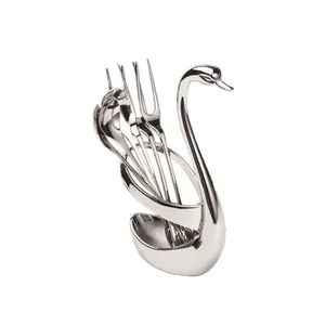 Hot sale swan shaped 304 stainless steel spoon fork holder stand