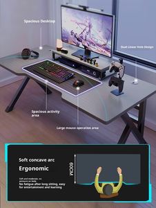 Table <span class=keywords><strong>d</strong></span>'<span class=keywords><strong>angle</strong></span> ergonomique de luxe moderne noire pour PC <span class=keywords><strong>Gamer</strong></span> – <span class=keywords><strong>Bureau</strong></span> de jeu pour ordinateurs – Vente en gros à prix réduit - Product Image 6