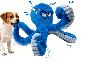 Brinquedo de Pelúcia para Cães de Luxo, em Formato de Polvo, Fofo, Moderno, Casual, Inovador, com Som, Ecológico, Personalizável e Indestrutível - Product Image 1