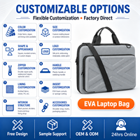 Sac à bandoulière certifié ROHS REACH pour ordinateur portable, étui en mousse EVA moulée imperméable