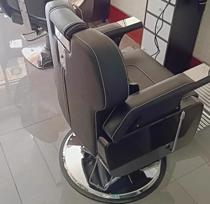 Barber Chair Faux Leather Hydraulic Reclining Adjustable <b>Footrest</b> Round Base Salon Furniture Industrial Design - Product Image 3