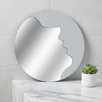 Miroir mural décoratif d'art irrégulier moderne pour la décoration intérieure de la maison, de l'hôtel, du café, avec verre miroir argenté HD incassable