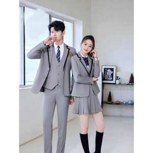Women's Preppy Style Suit Set Long Sleeve Wool Blend Anti-Wrinkle Business Commute Interview Wear - Product Image 3