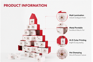 Caja de Calendario de Adviento con Forma de Árbol de Navidad Personalizada, con Cajones, de Cartón Rígido, Triangular, Caja Misteriosa para Regalo Sorpresa - Product Image 4