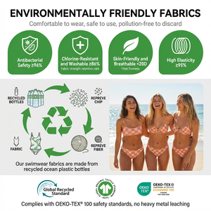 Ensemble de bikini pour femmes à imprimé floral tendance, bretelles ajustables, en Econyl de haute qualité, maillot de bain de plage, vente en gros - Product Image 4